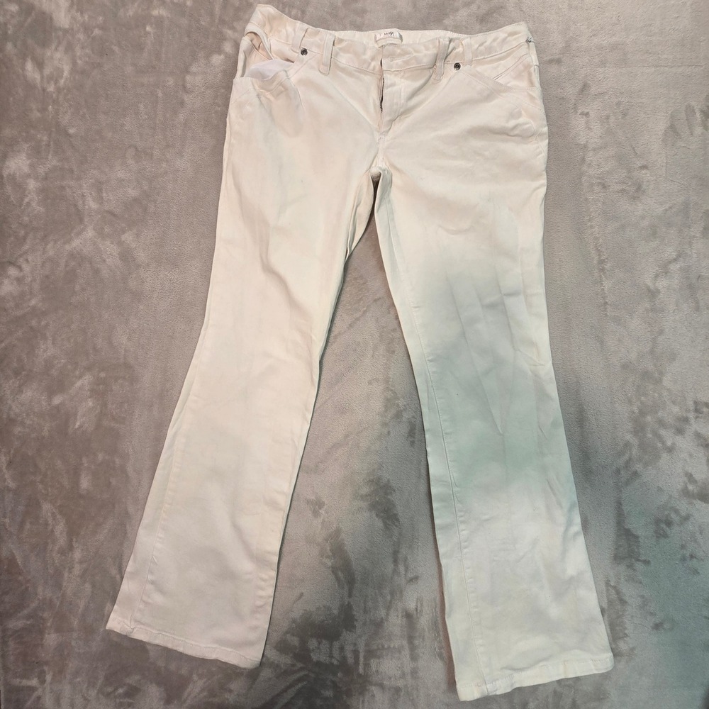 Metro 7 Womens White Bootcut Stretch Denim Jeans Size 12 FFM7M-742